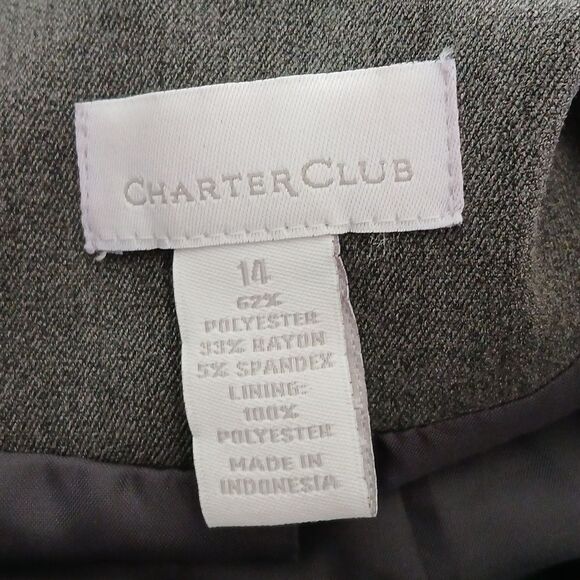 Charter Club gray blazer business casual button down jacket blazer Sz 14 - Picture 5 of 5